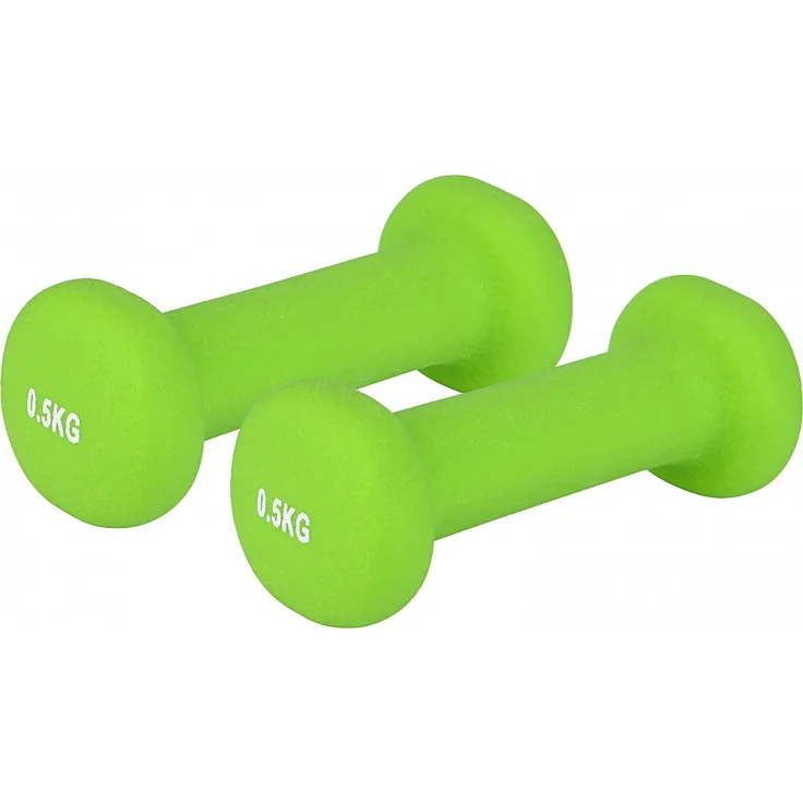 Sport 2000 V3Tec NOS Neopren Fitnesshanteln, 2x500g in hellgrün, ideal für gezieltes Workout