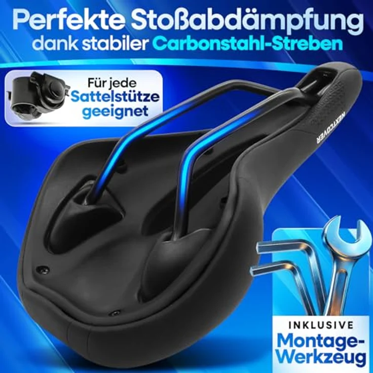 NEXTCOVER® Fahrradsattel - Das Original - Memory-Foam 3.0 für maximalen Fahrkomfort, ergonomisch, wasserdicht & atmungsaktiv, für Damen & Herren – Bild 3