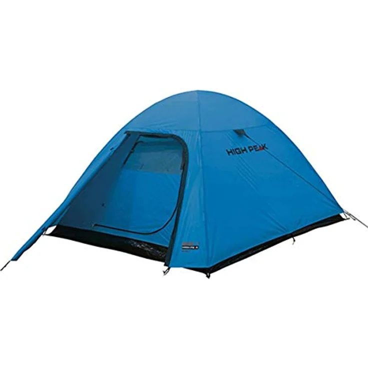 High Peak Kiruna 2 Zelt, blau/Grau, nahtversiegelt, schneller Aufbau, Moskitonetz-Eingang, Lampenhalterung, extra breiter Apsiden-Eingang, Innentasche, kleines Packmaß – Bild 2