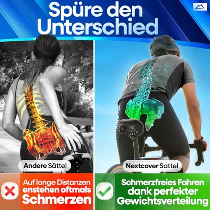 NEXTCOVER® Fahrradsattel - Das Original - Memory-Foam 3.0 für maximalen Fahrkomfort, ergonomisch, wasserdicht & atmungsaktiv, für Damen & Herren – Bild 5