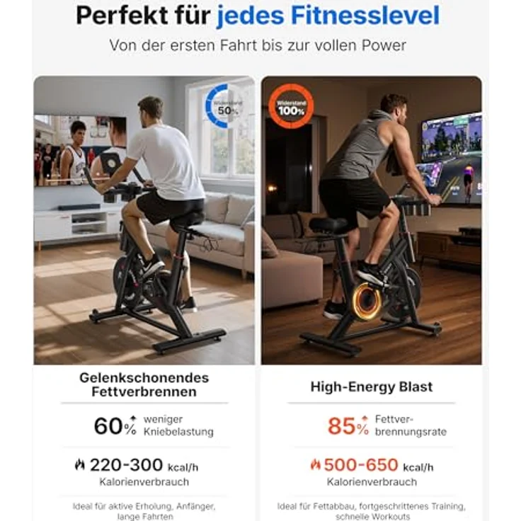 MERACH Heimtrainer Fahrrad, Ergometer mit Verstellbarem Widerstand, Leises Magnetwiderstandssystem, Verbesserter LED-Monitor, Tablet-Halter, bis 136kg Tragkraft – Bild 5