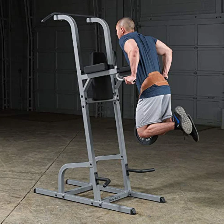 Body-Solid Klimmzug- und Dipstation, robuste Stahlkonstruktion, Farbe: weiß/ schwarz – Bild 5