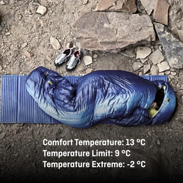 Salewa Rozes Ultraleicht-Schlafsack, wasserabweisend, Kunstfaserfüllung, Komforttemperatur 13 °C, Blau, Left – Bild 3