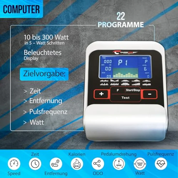 Christopeit Ergometer AL 2 S Digital, Heimtrainer Fahrrad bis 150kg, 24 Widerstandsstufen, 9kg Magnet-Bremssystem, leise, Soft-Touch-Computer, Handpulssensoren, Tablet-Halterung, schwarz, Kinomap – Bild 3