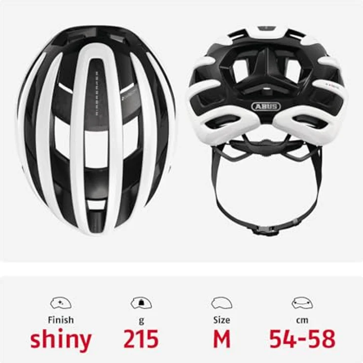 ABUS AirBreaker 2.0, leichter Rennradhelm mit optimierter Ventilation und Aerodynamik, weiß, Größe M (54-58 cm) – Bild 3