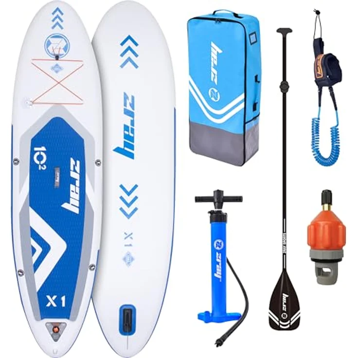 zray Inflatable SUP-Board X1 Premium Stand Up Paddle Komplettset 310x81x15 cm, Allround, bis 140kg, Blau – Bild 2