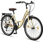 Chillaxx Bike Strada Premium City Bike 26 Zoll Beige V-Bremse - 21 Gang-Schaltung Hollandfahrrad Citybike