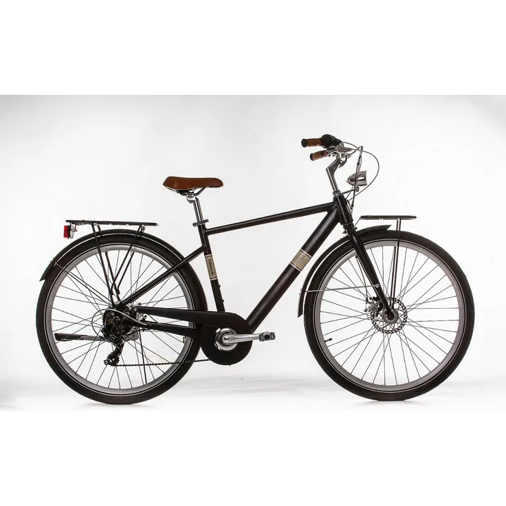 VENICE - I love Italy Elektro-Citybike OLIVER, 28 Zoll, schwarz, 7-Gang Kettenschaltung, mechanische Scheibenbremsen, vollintegrierter 252Wh Akku