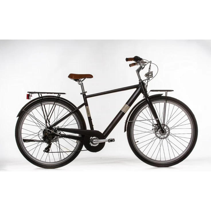 VENICE - I love Italy Elektro-Citybike OLIVER, 28 Zoll, schwarz, 7-Gang Kettenschaltung, mechanische Scheibenbremsen, vollintegrierter 252Wh Akku