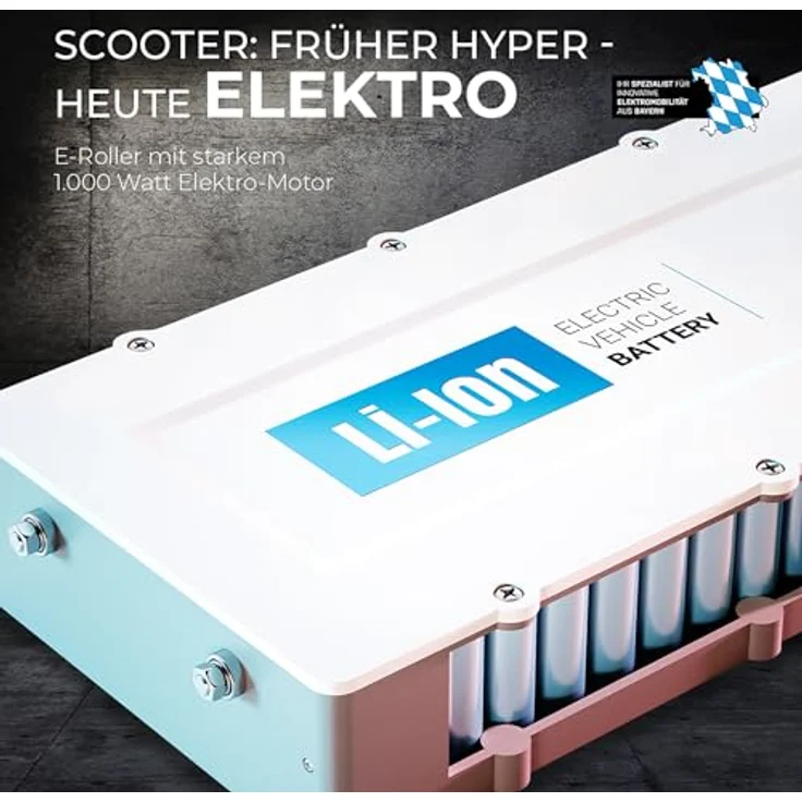 eFlux Lite Six, E-Scooter mit Straßenzulassung, 1000 Watt Motor, 48V 15,6Ah Lithium-Ionen-Akku, 45 km Reichweite, mit Sitz, 3 Geschwindigkeiten, Transportsperre – Bild 3