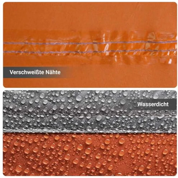 vidaXL Familienzelt, Wasserdichtes Trekkingzelt für 6 Personen mit Vorzelt und Insektenschutz, Grau Orange – Bild 4