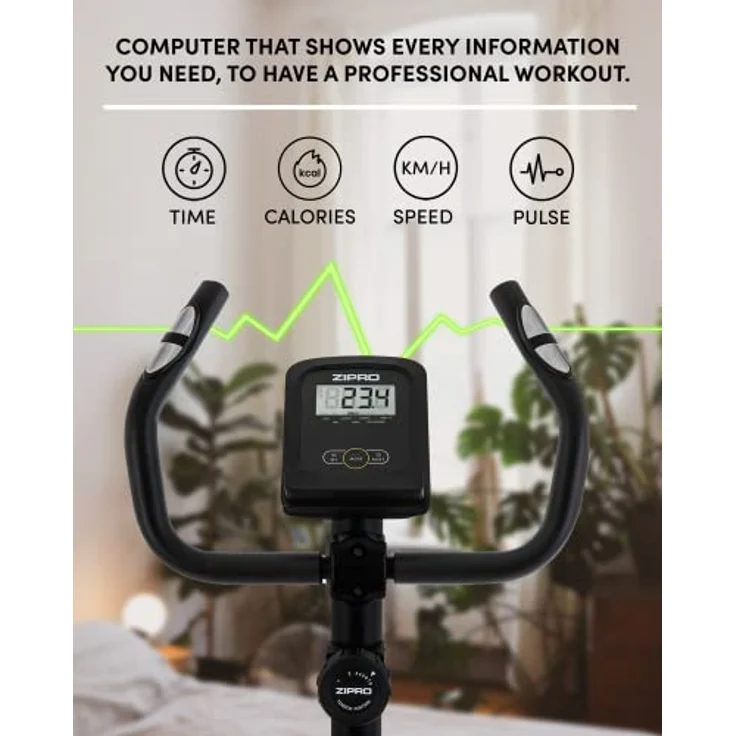 Zipro Heimtrainer Fahrrad One S Gold, Ergometer Fitnessbikes, Magnetisches Fahrradtrainer, Ergometer Fahrrad bis 110kg, Indoor Bike, Trainingsfahrrad für zuhause, Fahrradergometer Batteriebetrieben – Bild 5