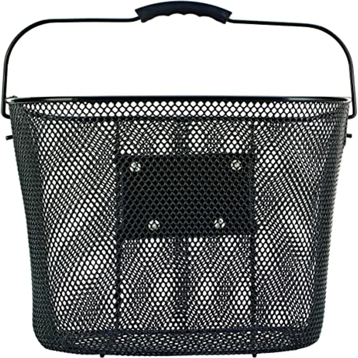 Prophete Fahrradkorb mit Lenkeradapter, abnehmbar, PE-kunststoffbeschichtet, engmaschiges Wabengitter, 340 x 250 x 260 mm, schwarz – Bild 4