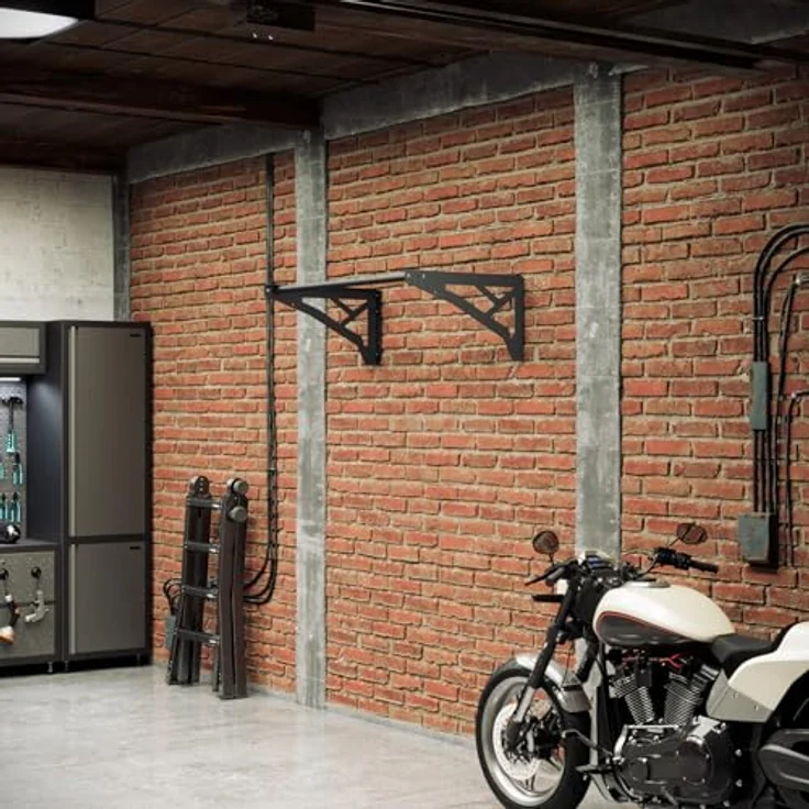 QLS Klimmzugstange 110 cm, Professionelle Wandmontage mit 200 kg Tragkraft, Pulverbeschichteter Stahl – Bild 3