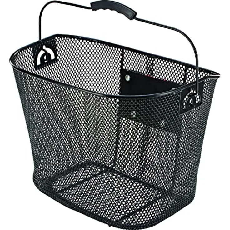 Prophete Fahrradkorb mit Lenkeradapter, abnehmbar, PE-kunststoffbeschichtet, engmaschiges Wabengitter, 340 x 250 x 260 mm, schwarz