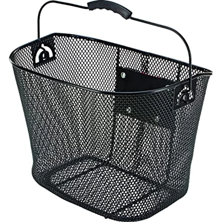 Prophete Fahrradkorb mit Lenkeradapter, abnehmbar, PE-kunststoffbeschichtet, engmaschiges Wabengitter, 340 x 250 x 260 mm, schwarz – Bild 1