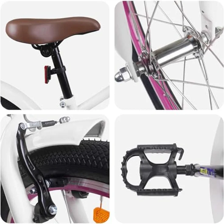 vidaXL Kinderfahrrad 20 Zoll, weiß, für Kinder von 6-11 Jahren, 137 x 54 x 79 cm – Bild 5