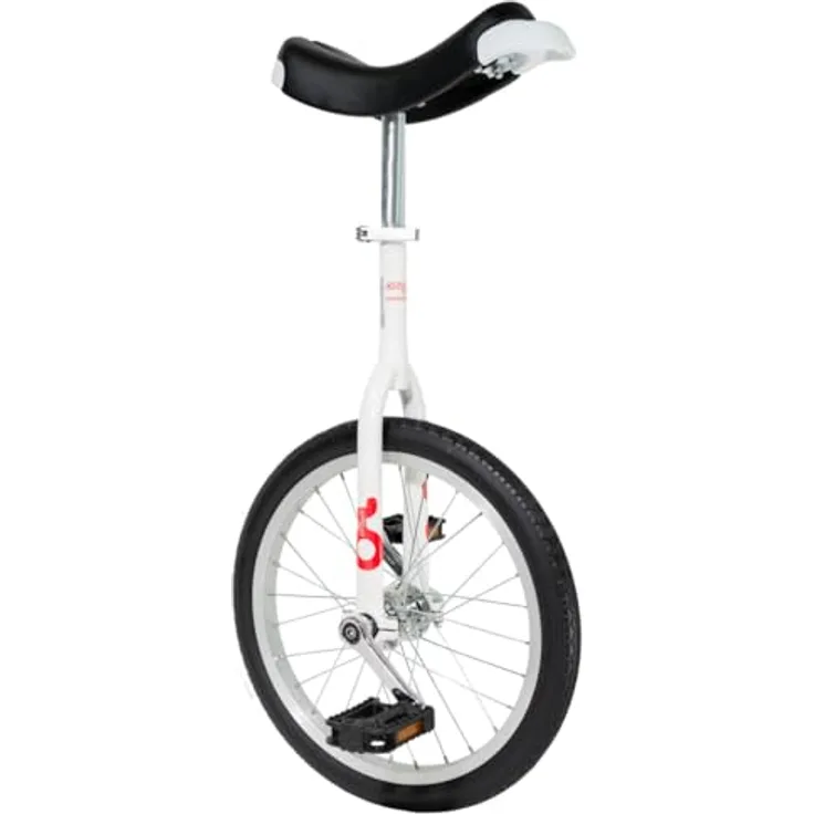 Only One Einrad 18", Weiss - bequemer Sattel mit austauschbaren Ecken, rutschfeste Pedale, Aluminium Schnellspanner