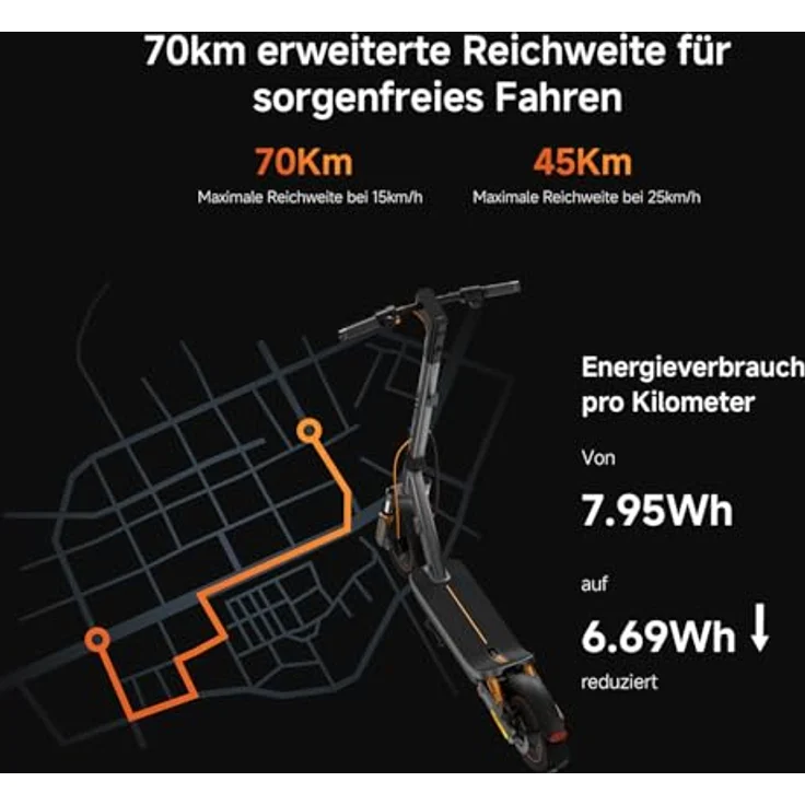 XIAOMI Electric Scooter 6 Max E-Scooter, 12 Zoll Tubeless, 70 km Reichweite, 1100W, Doppelscheibenbremse, TFT-Display, Grau – Bild 10