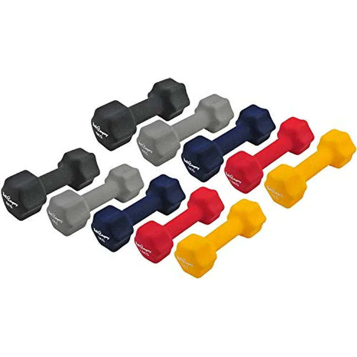Bad Company Neopren Hanteln für Aerobic, Gymnastik und Fitness I 2 x 2 kg + 2 x 2,5 kg + 2 x 3 kg + 2 x 4 kg + 2 x 5 kg