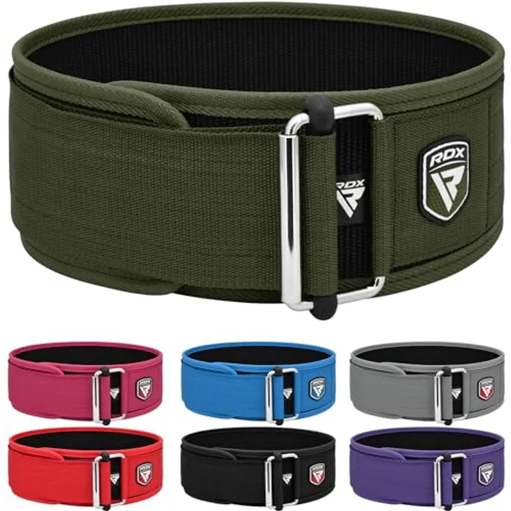 RDX 4” Gewichthebergürtel, Auto-Lock Trainingsgürtel, Powerlifting Krafttraining Bodybuilding Fitness Gürtel, Gepolstert Gewichtheben Gym Weight Lifting Belt, Männer Damen Kreuzheben Workout