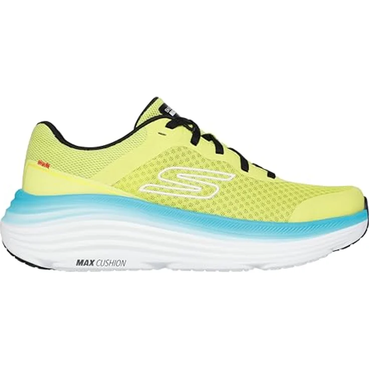 Skechers Max Cushioning Herren-Laufschuhe, atmungsaktives Obermaterial, dämpfende Polsterung, Limette (40), Grün – Bild 4