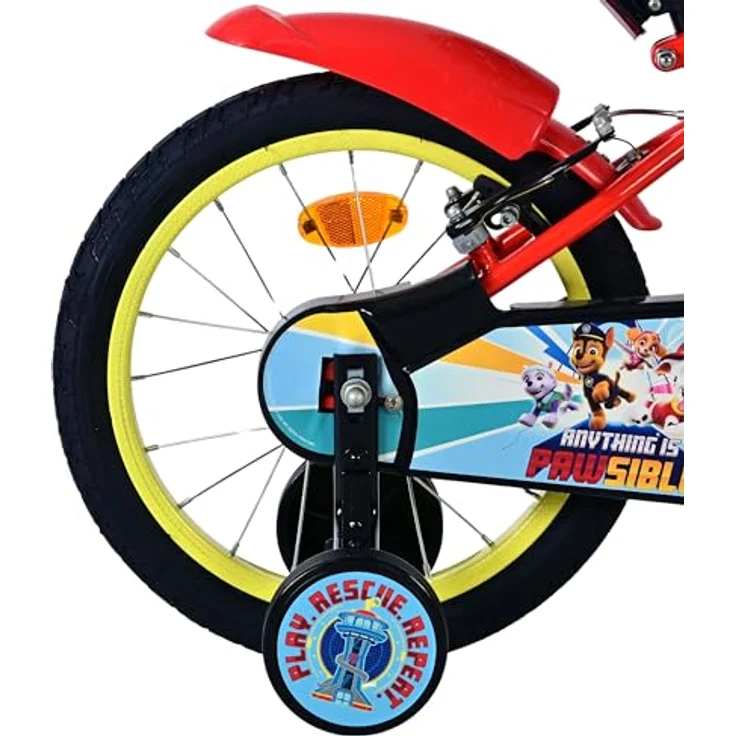 Volare Paw Patrol Kinderfahrrad, 16 Zoll, Rot, zwei Handbremsen, höhenverstellbarer Sattel und Lenker, für Jungen von 4 bis 6 Jahren – Bild 3