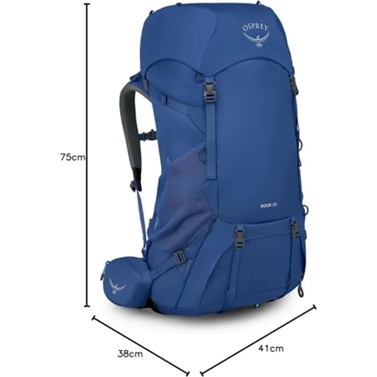 Osprey Rook 65, Trekkingrucksack mit 65 Liter Volumen, 75 cm, blau – Bild 8
