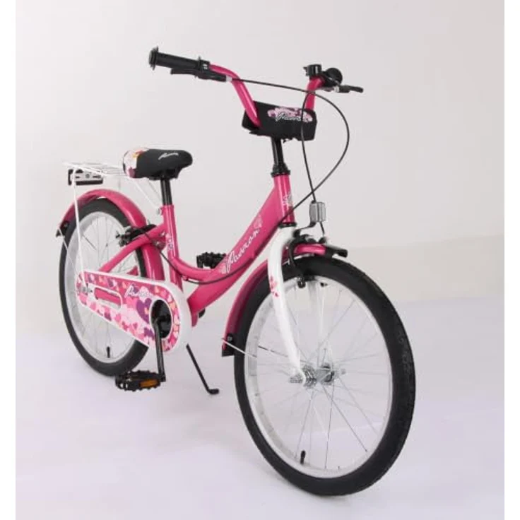 T&Y Trade PASSIO Kinderfahrrad 20 Zoll, Mädchen City Fahrrad in Pink, 1 Gang, mit Gepäckträger, Seitenständer und Schutzblechen – Bild 3