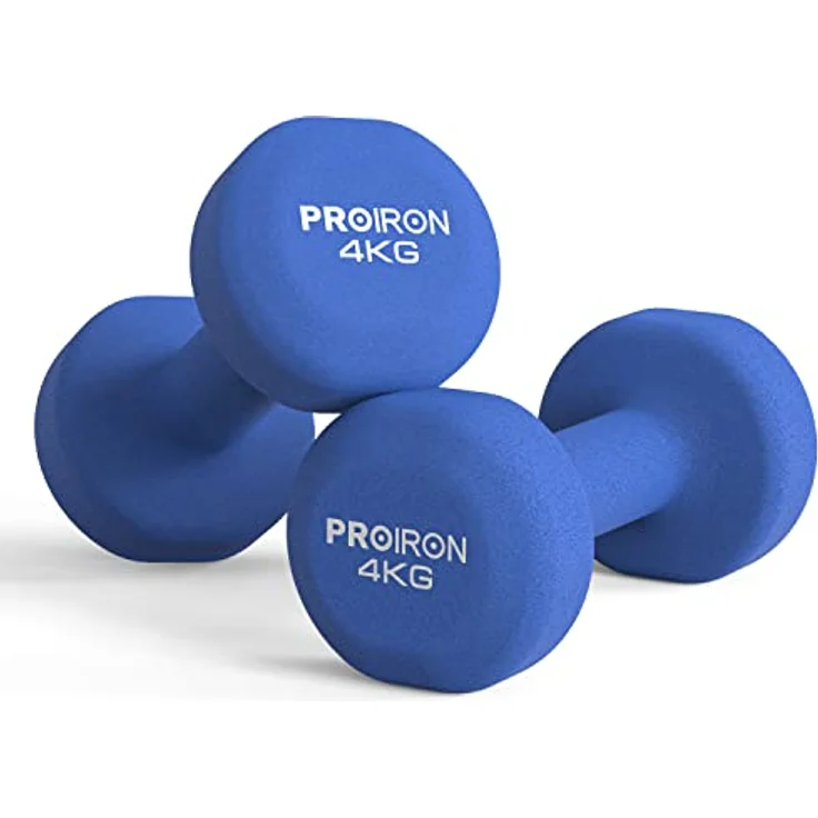 PROIRON Neopren Hanteln Kurzhanteln Frauen Hantelset Kleine Hantel Kurzhantel Set (2er-Set)(Dunkelblau/2x4kg) – Bild 1