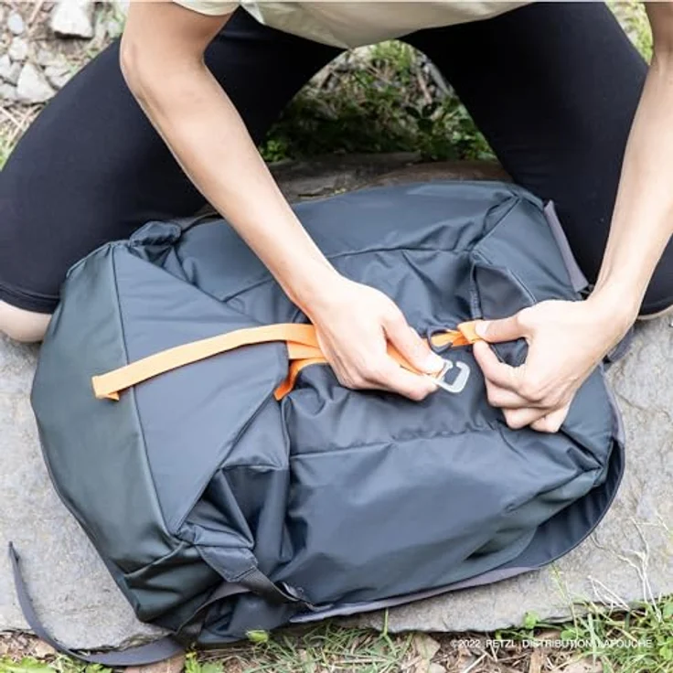 PETZL Seilsack KLIFF, 36 Liter Volumen für bis zu 100 m Seil, Grau, Unisex, mit abnehmbarer Seilplane und schaumstoffgepolsterten Schulterträgern – Bild 2