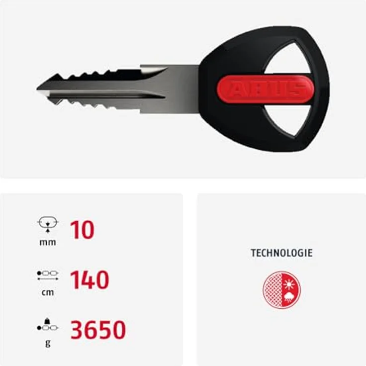 Abus Ivy Chain 9210, Kettenschloss für Fahrräder, 140 cm, hoher Diebstahlschutz – Bild 3