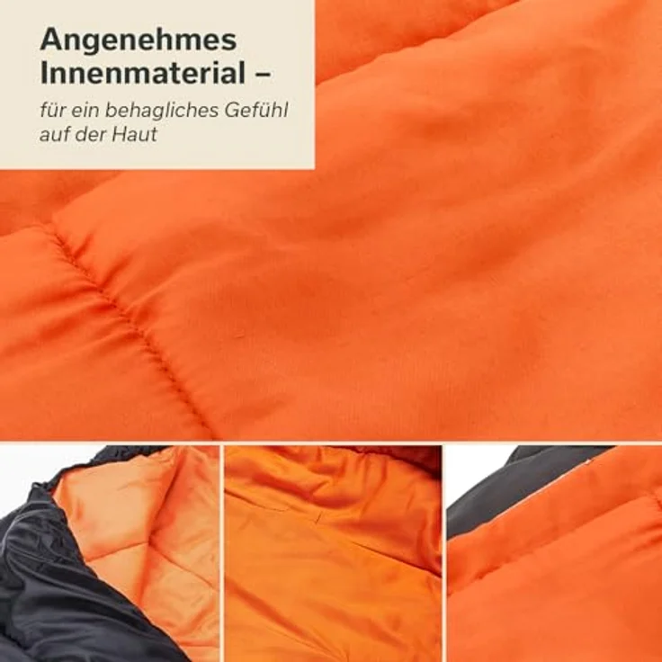 SKANDIKA Mumienschlafsack Vegas, Outdoor, schwarz, wasserabweisend, kombinierbar, bis -12°C, 220x110 cm – Bild 3