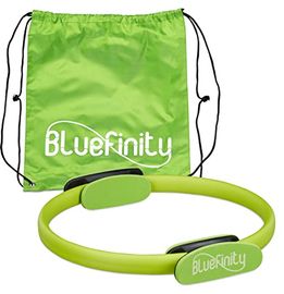 Bluefinity Pilates Ring mit Übungen, Doppelgriff, gepolstert, 37cm (grün)