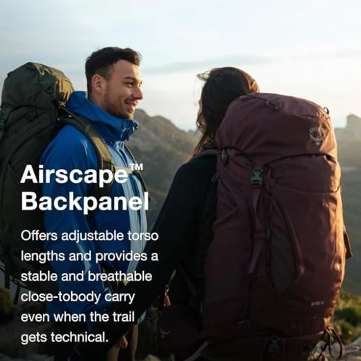 Osprey Kyte 48 Wanderrucksack, Barley Brown, ideal für Mehrtagestouren und Outdoor-Abenteuer – Bild 3