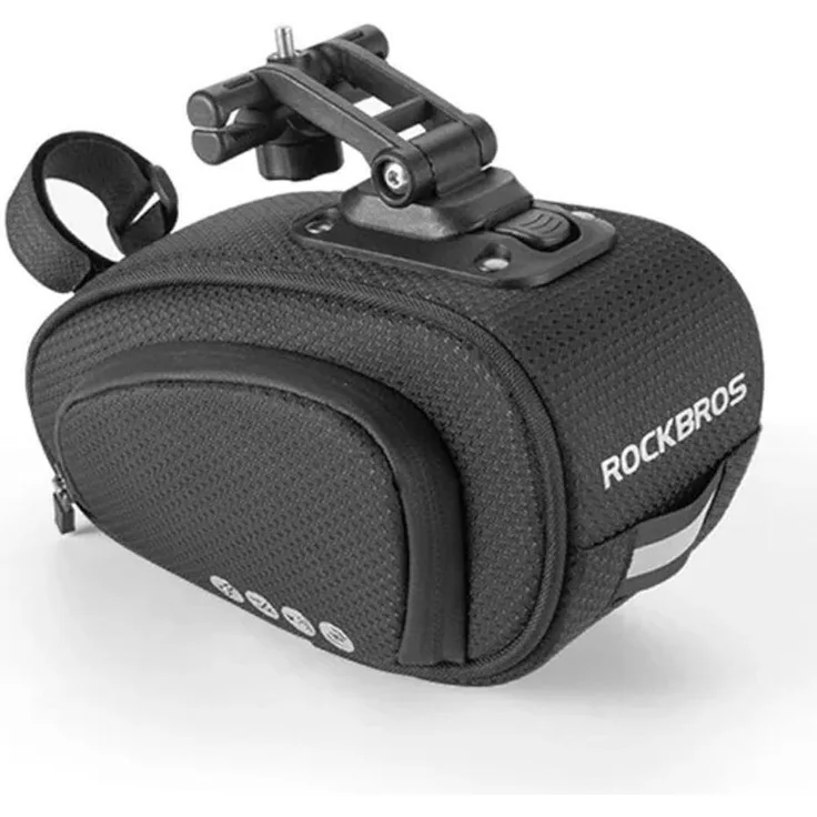 Rockbros C40 Velotasche, 1.20 l Rahmentasche mit wasserdichtem Reissverschluss und verstellbarem Griff, schwarz