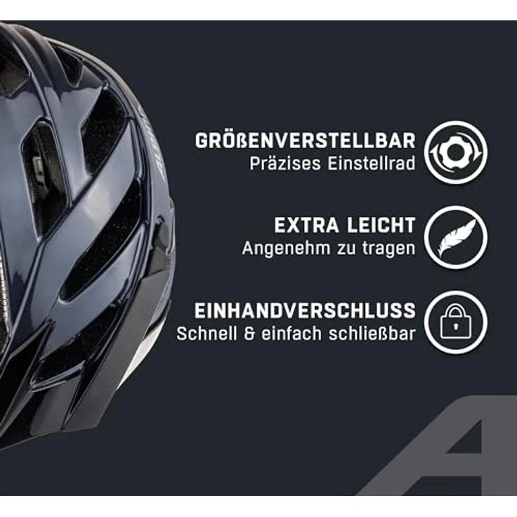 ALPINA Panoma Classic, Touren-Fahrradhelm für schmale Köpfe, leichtes Inmold-Design, schwarz – Bild 3