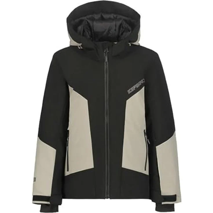 Icepeak Langdon Skijacke Kinder, wasser- und winddicht, mit warmer Isolierung und Sturmkapuze, Schwarz – Bild 2