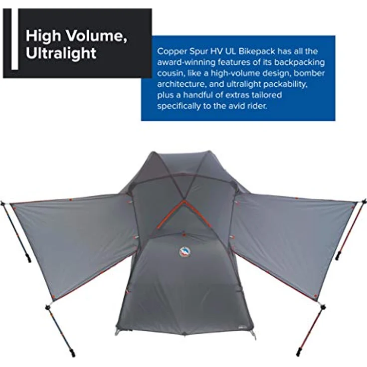 BIG AGNES Big Agnes Copper Spur HV UL2 Bikepack Zelt grau, Doppeltes Rip-Stop Material, Aluminiumgestänge, 1200 mm Wassersäule – Bild 2