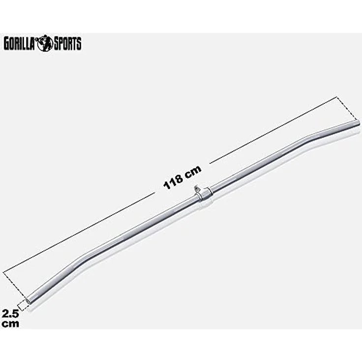 GORILLA SPORTS® Latzugstange - mit Drehgelenk, 118cm, bis 200kg Belastbar, aus Chrom- Kabelzuggriff, Gerade Stange, Trizepsstange, Bizeps Stange, Muskelzugstange – Bild 3