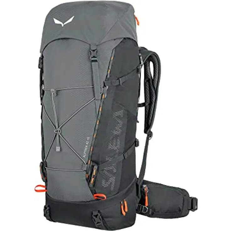 Salewa Alptrek 42+5 L Rucksack, Grau - Verstellbarer Trekkingrucksack mit 42L Fassungsvermögen und erweiterbarem Volumen