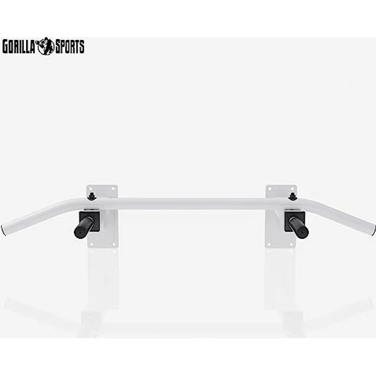 GORILLA SPORTS® Klimmzugstange - Wandmontage, mit 5 rutschfeste Griffe, bis 350 kg Belastbar, aus Stahl, inkl. Montageanleitung und Schrauben, Schwarz/Weiß - Pull Up Bar, Klimmzug Stange, Dip Bar – Bild 2