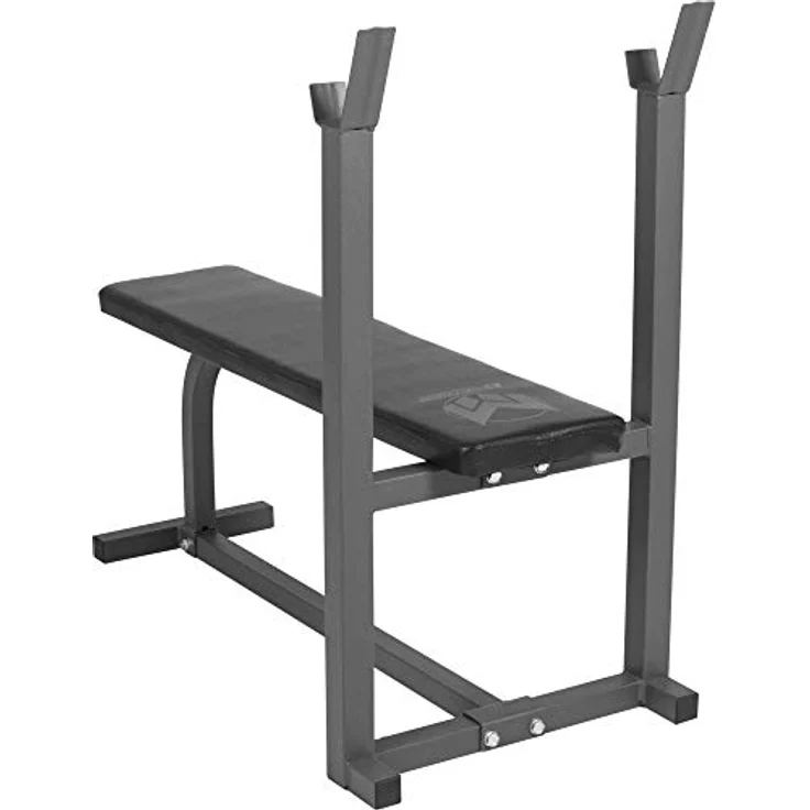 GYRONETICS Hantelbank mit Ablage - bis 220kg Belastbar, 101 x 50 x 93,5 cm, Schwarz - Trainingsbank, Flachbank, Fitnessbank, Drückerbank, Weight Bench, Langhantelablage – Bild 3