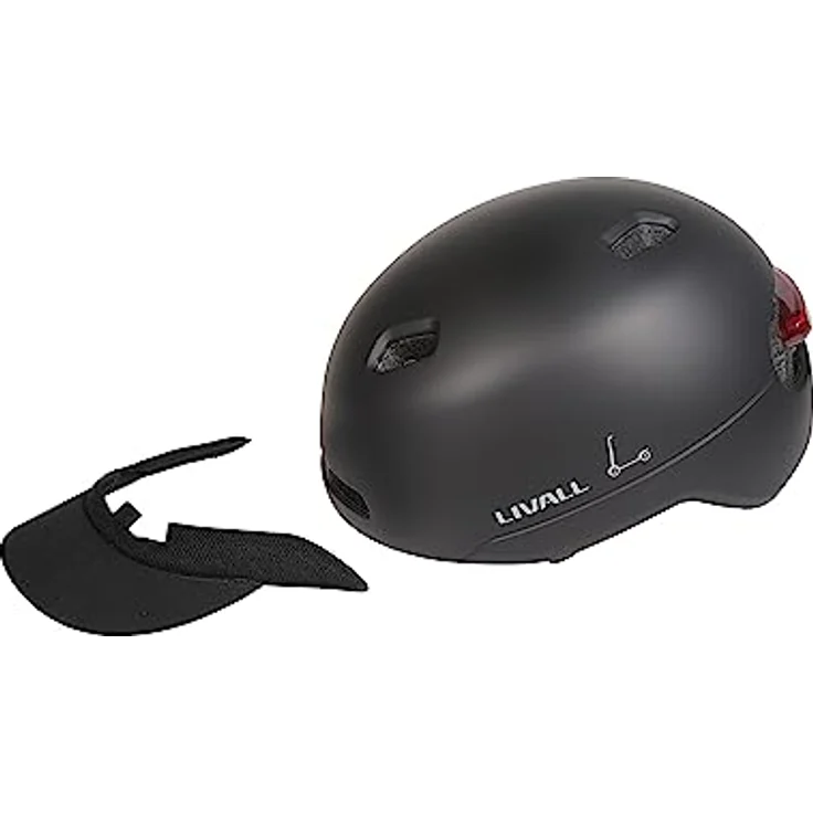 Livall C21, smarter Velohelm mit NTA 8776 Norm, schwarz, Größe L (57-61 cm), SOS-Alarm, Brems- und Rücklicht, abnehmbarer Schirm – Bild 3