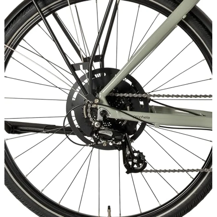 Prophete ENTDECKER 500, 28 Zoll Trekkingbike mit Shimano Altus 24-Gang Kettenschaltung, hydraulischen MT200 Scheibenbremsen, 40 Lux LED Beleuchtung, Alurahmen 48 cm, Suntour NEX Federgabel, grau – Bild 4