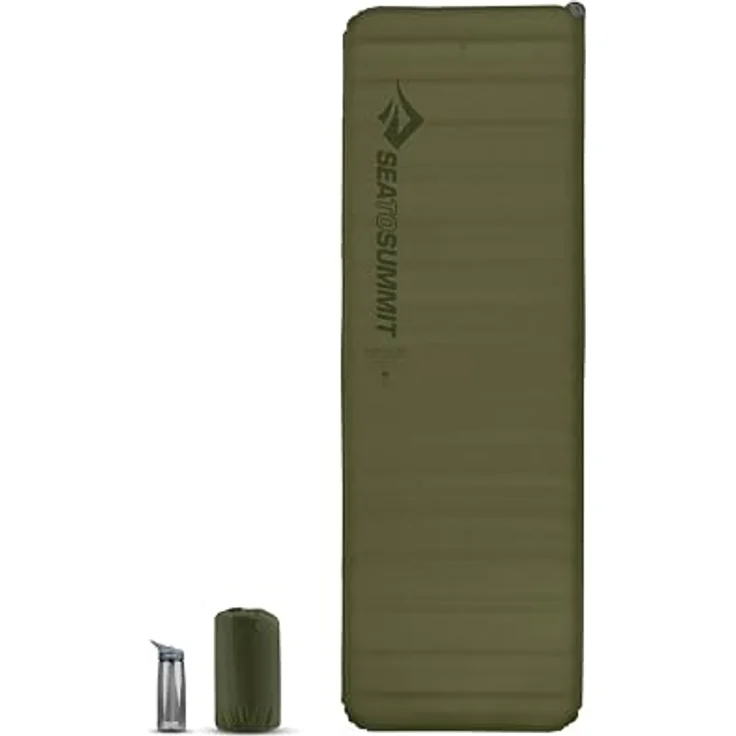 Sea To Summit Camp Plus Selfinflating Rectangular Isomatte, selbstaufblasend mit leichtem Schaumstoffkern für Komfort beim Bergsport – Bild 1
