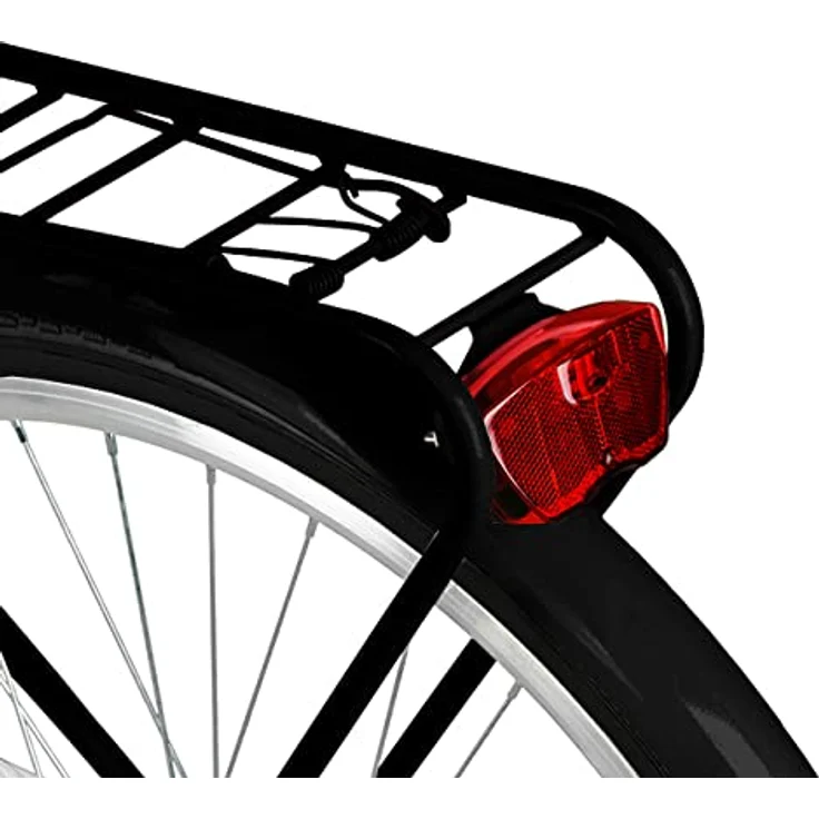 Milordbikes City-Fahrrad, Schwarz, 46 cm, Metall, leichtläufige 700C Reifen, inkl. Trägersystem – Bild 7