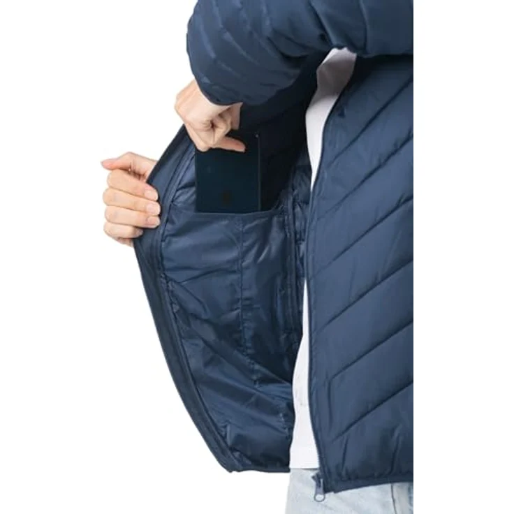 Erima CMPT Steppjacke Damen, dunkelblau, leicht, mit abnehmbarer Kapuze und tailliertem Schnitt, Gr 44 – Bild 6