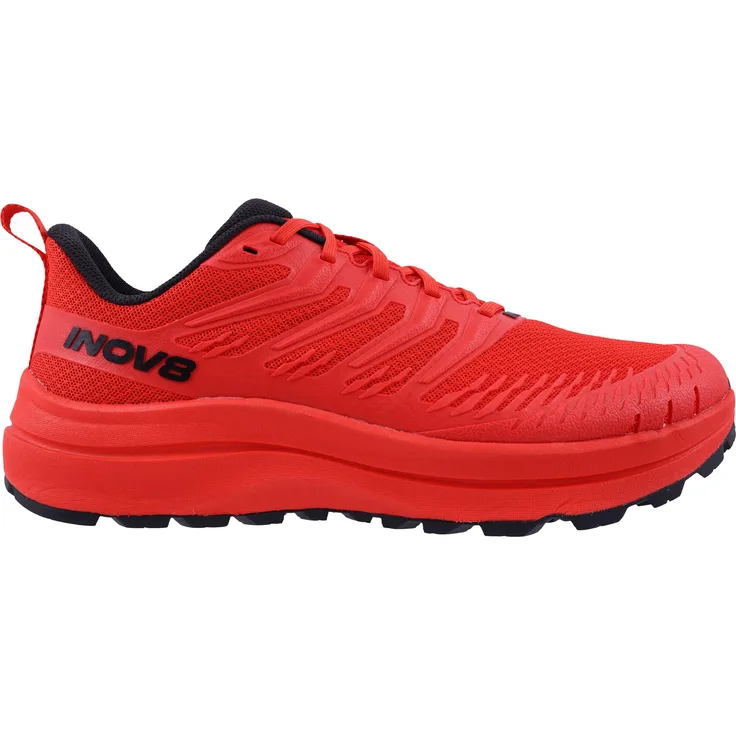 Inov-8 TRAILFLY MAX v2 M (S), Rote Herren Trail-Schuhe mit robuster Konstruktion und ganztägigem Komfort, Größe 44,5