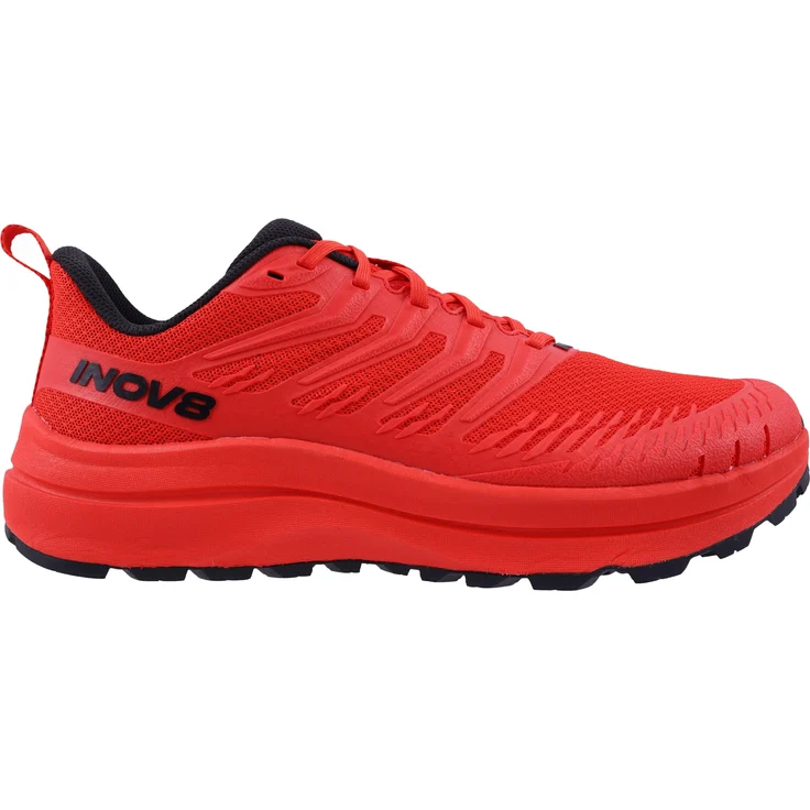 Inov-8 TRAILFLY MAX v2 M (S), Rote Herren Trail-Schuhe mit robuster Konstruktion und ganztägigem Komfort, Größe 44,5